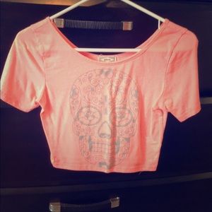 Neon pink crop top